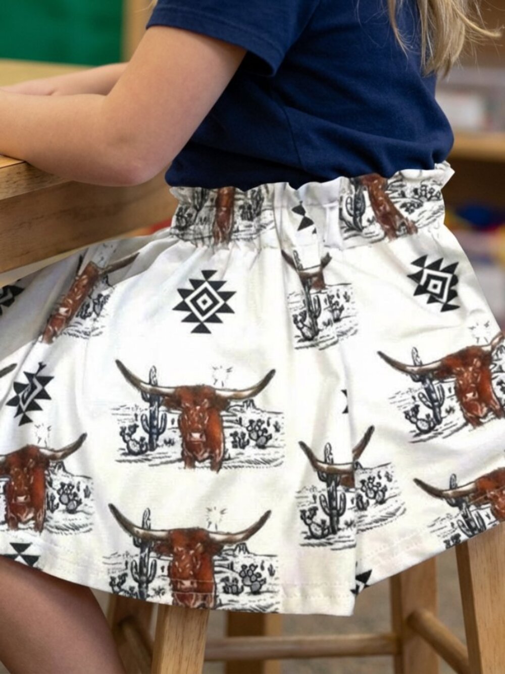 Longhorn Aztec Cowgirl Skirt | Western Girls Skirt